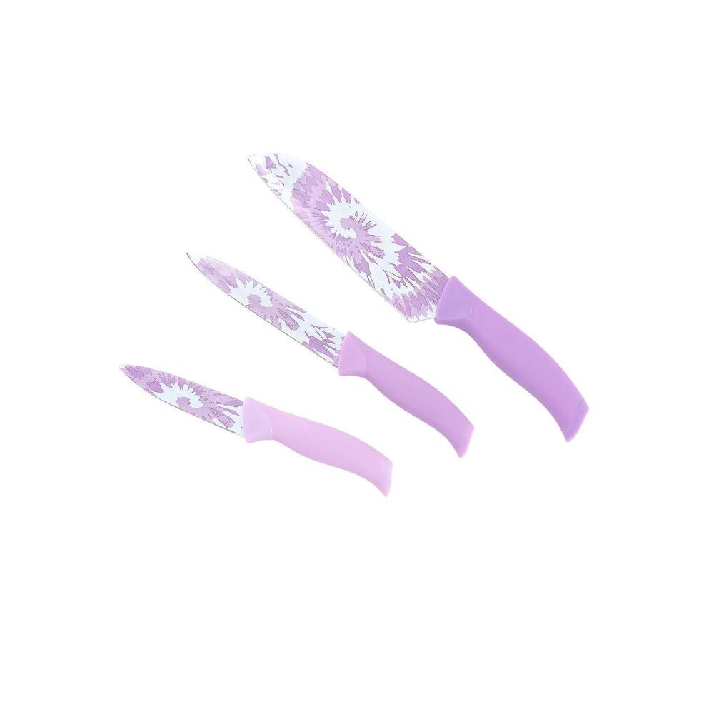 Prepology 3-Piece Printed Knife Set w/ Blade Scraper